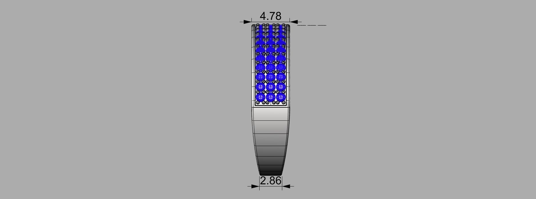 3 row ring pave 69 diamonds 3D print model_3