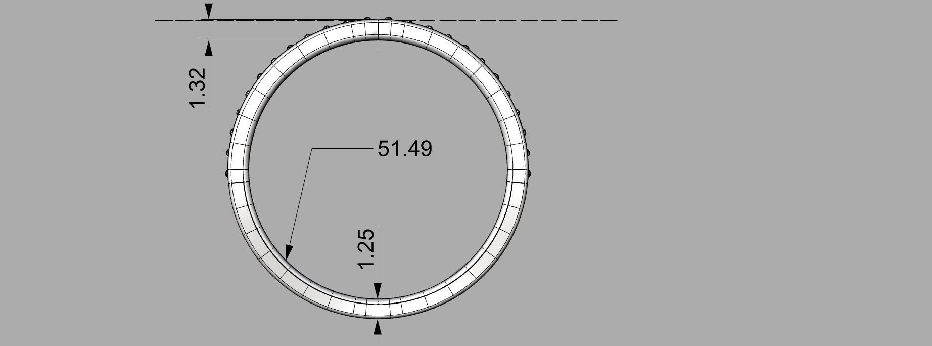 3 row ring pave 69 diamonds 3D print model_2
