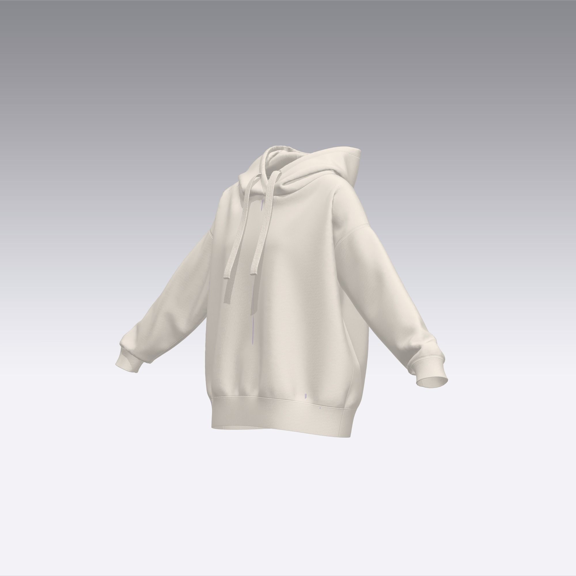 Women hoodie Ladies oversize clothing Marvelous Designer Clo3d 3D model_8