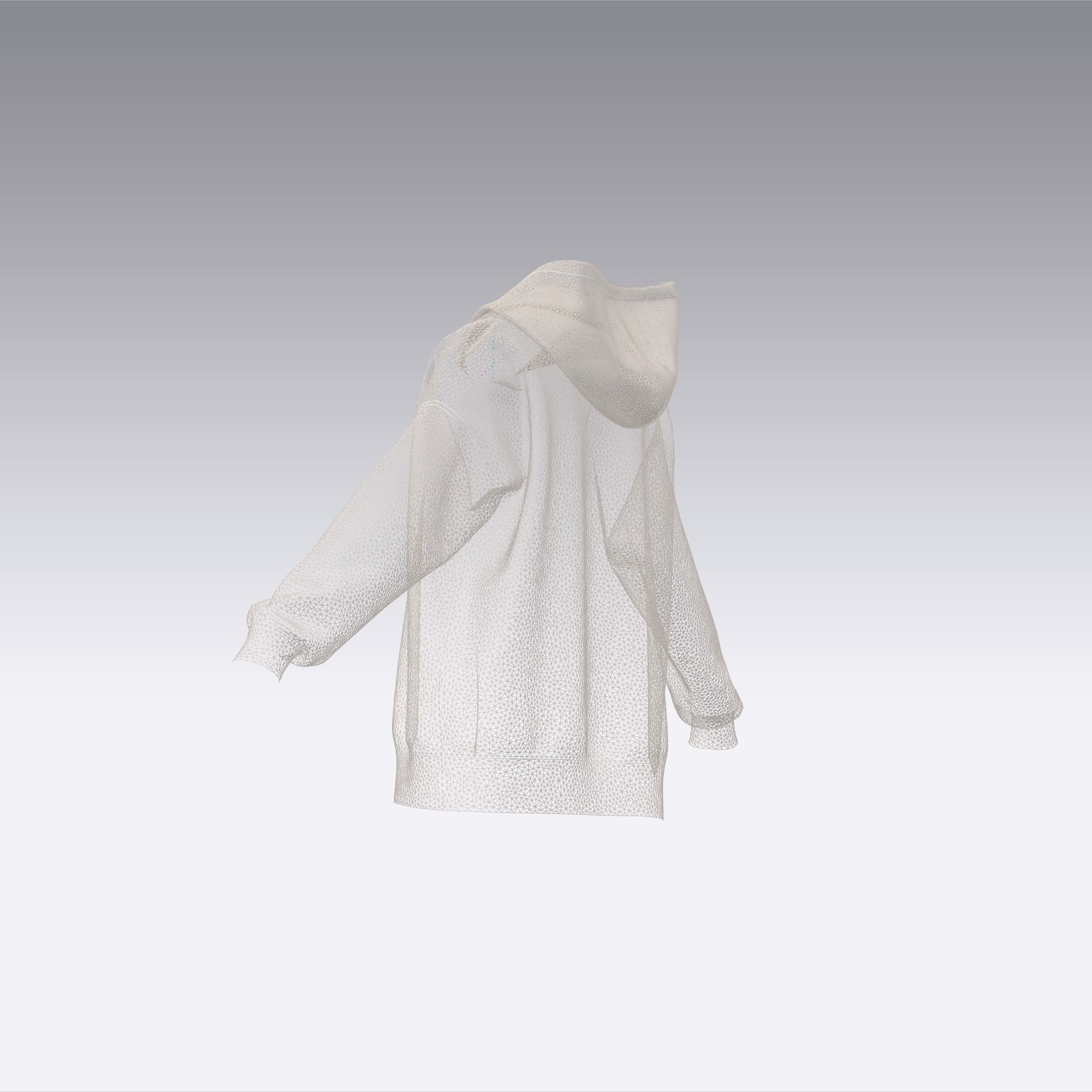 Women hoodie Ladies oversize clothing Marvelous Designer Clo3d 3D model_10