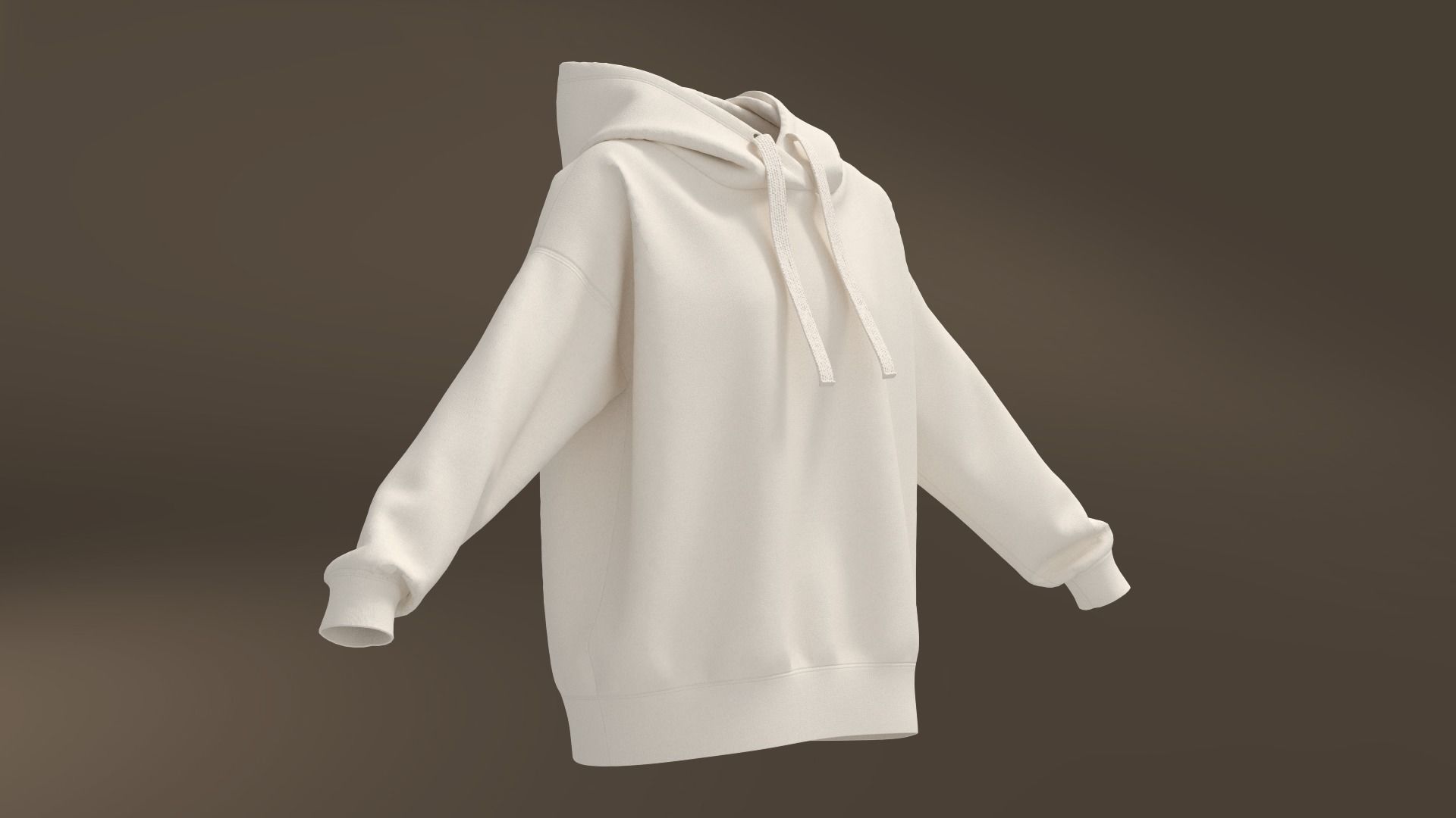 Women hoodie Ladies oversize clothing Marvelous Designer Clo3d 3D model_2