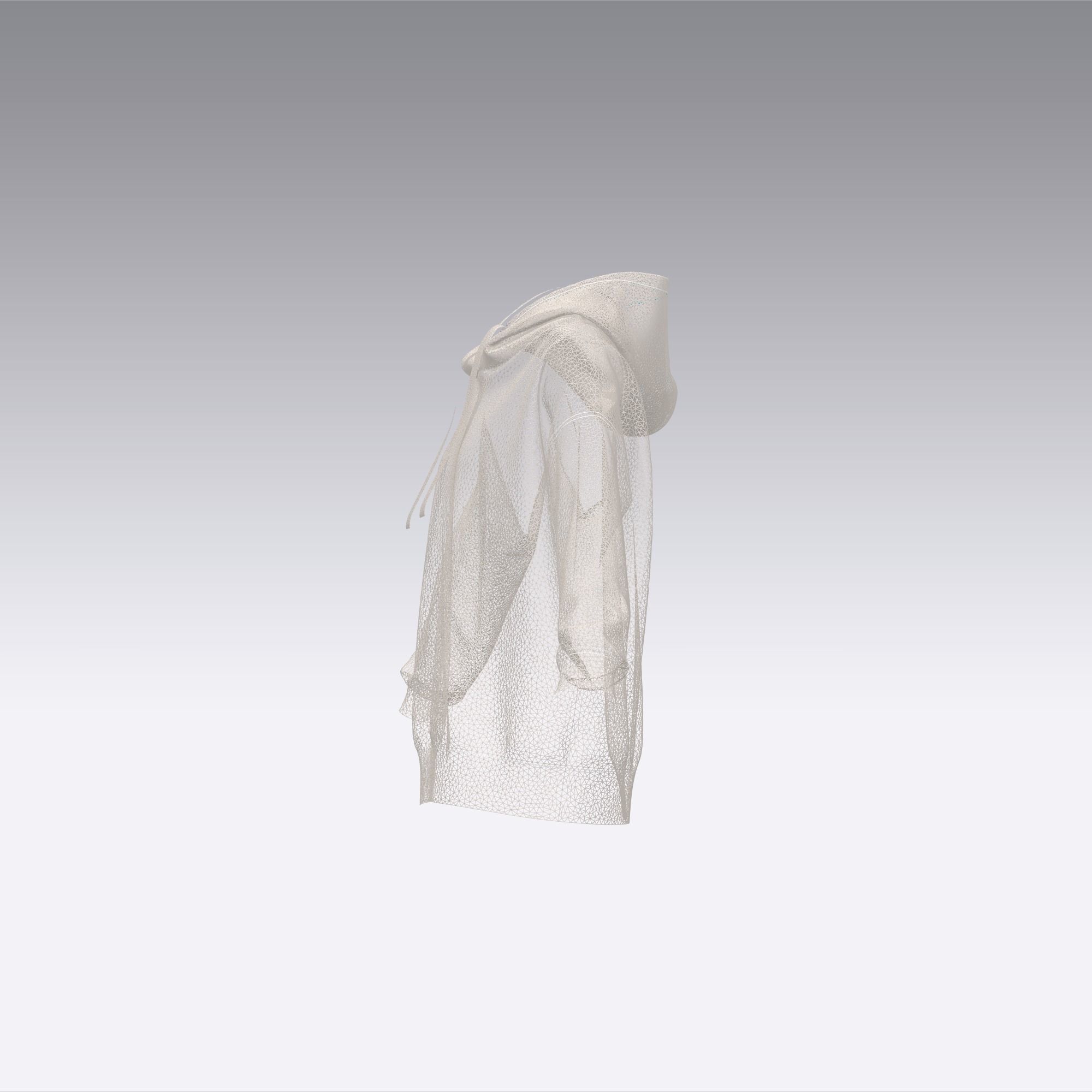 Women hoodie Ladies oversize clothing Marvelous Designer Clo3d 3D model_9