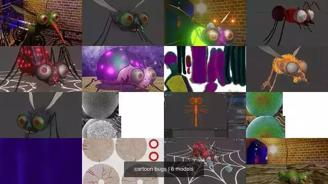 cartoon bugs 3D Model Collection