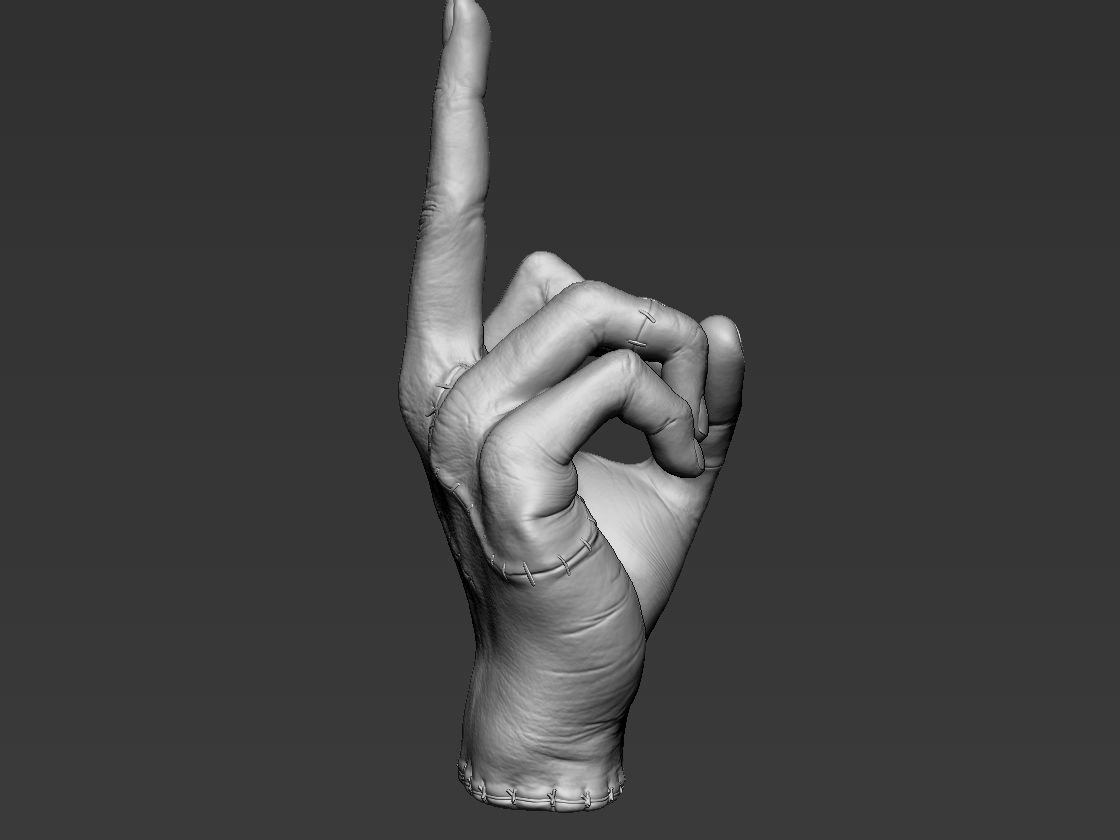 THING - MIDDLE FINGER FROM WEDNESDAY 3D print model_2