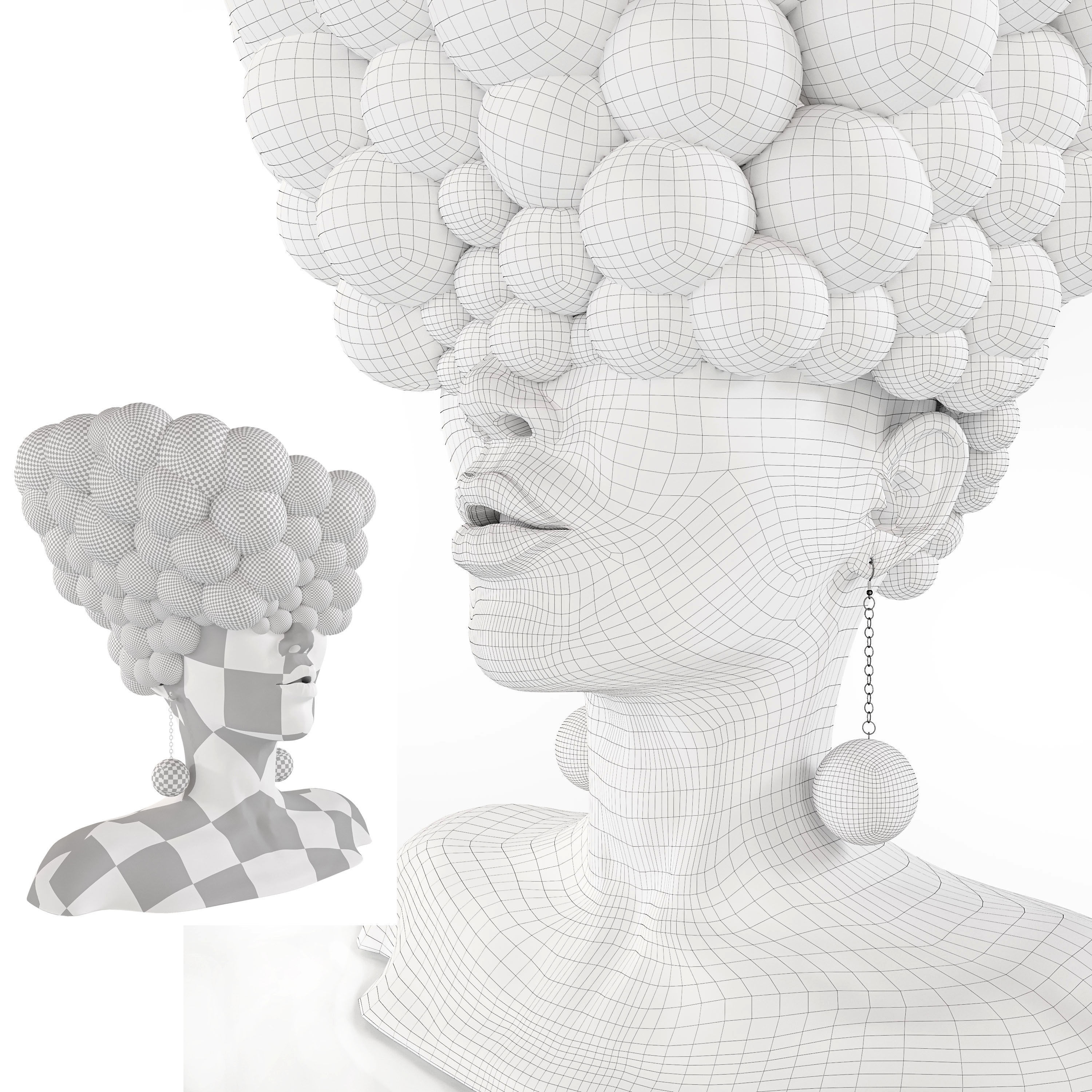 Sculpture woman Thoughts 3D model_5