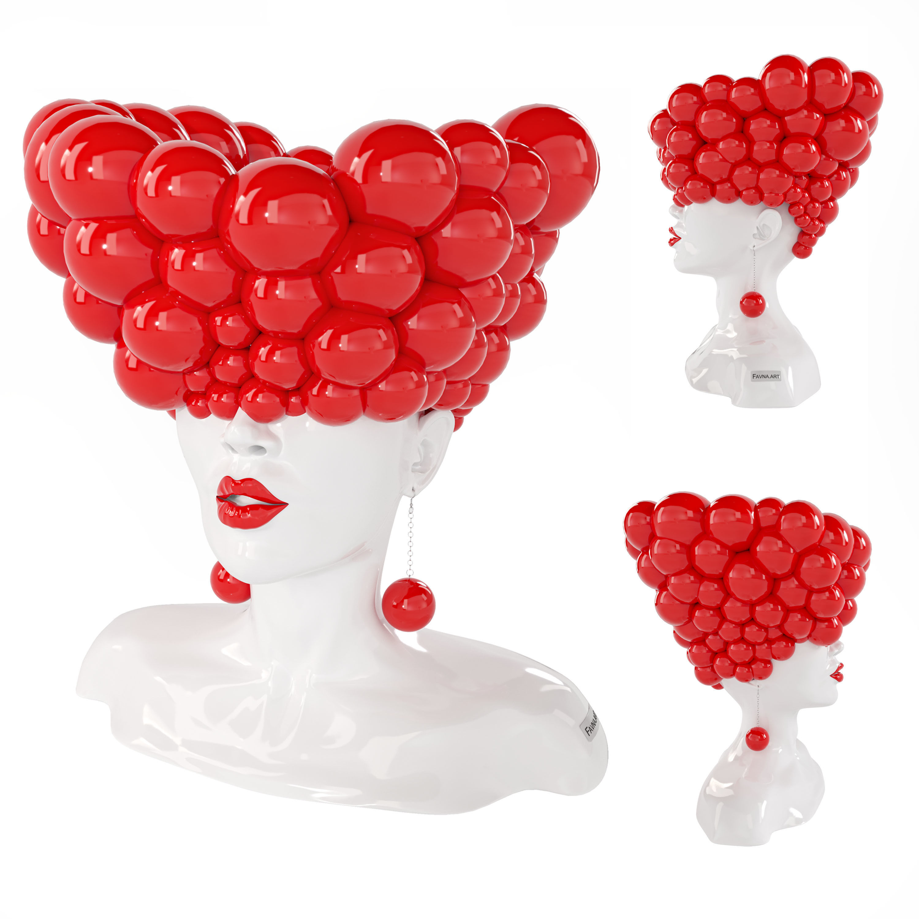 Sculpture woman Thoughts 3D model_1