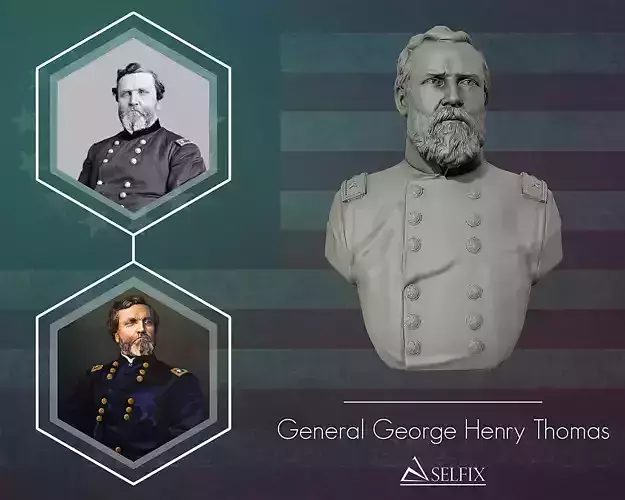 General George Henry Thomas bust sculpture 3D print model