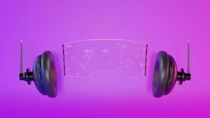 SciFi Headset glasses and Headphones Low Poly Free low-poly 3D model