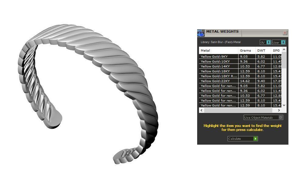 David yurman bracelet 3D print model_6