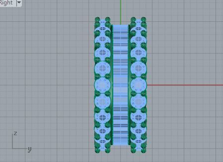 Bright 3-row chain style diamond ring 3515 3D print model 3D print model_6