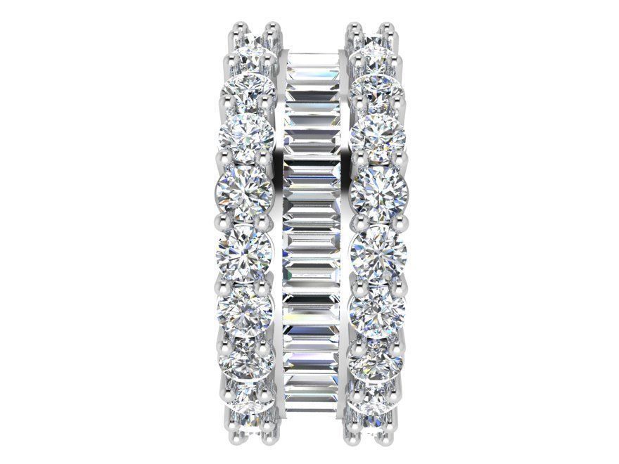 Bright 3-row chain style diamond ring 3515 3D print model 3D print model_2