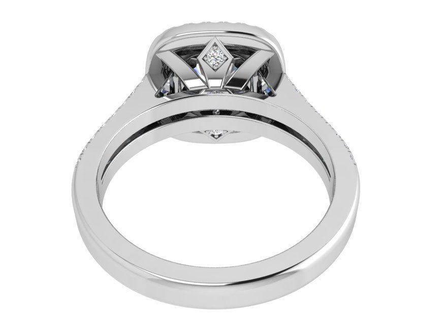 Square 2-row diamond ring 3516 3D print model 3D print model_3