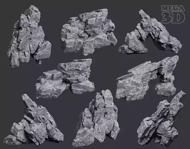 Low Poly Gray Rock Formation 221219 - Ultra HD 16K Texture Low-poly 3D model Low Poly Gray Rock Formation 221219 - Ultra HD 16K Texture Low-poly 3D model