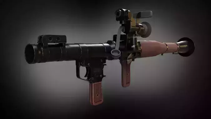 RPG 7 gun with scope Low-poly 3D model