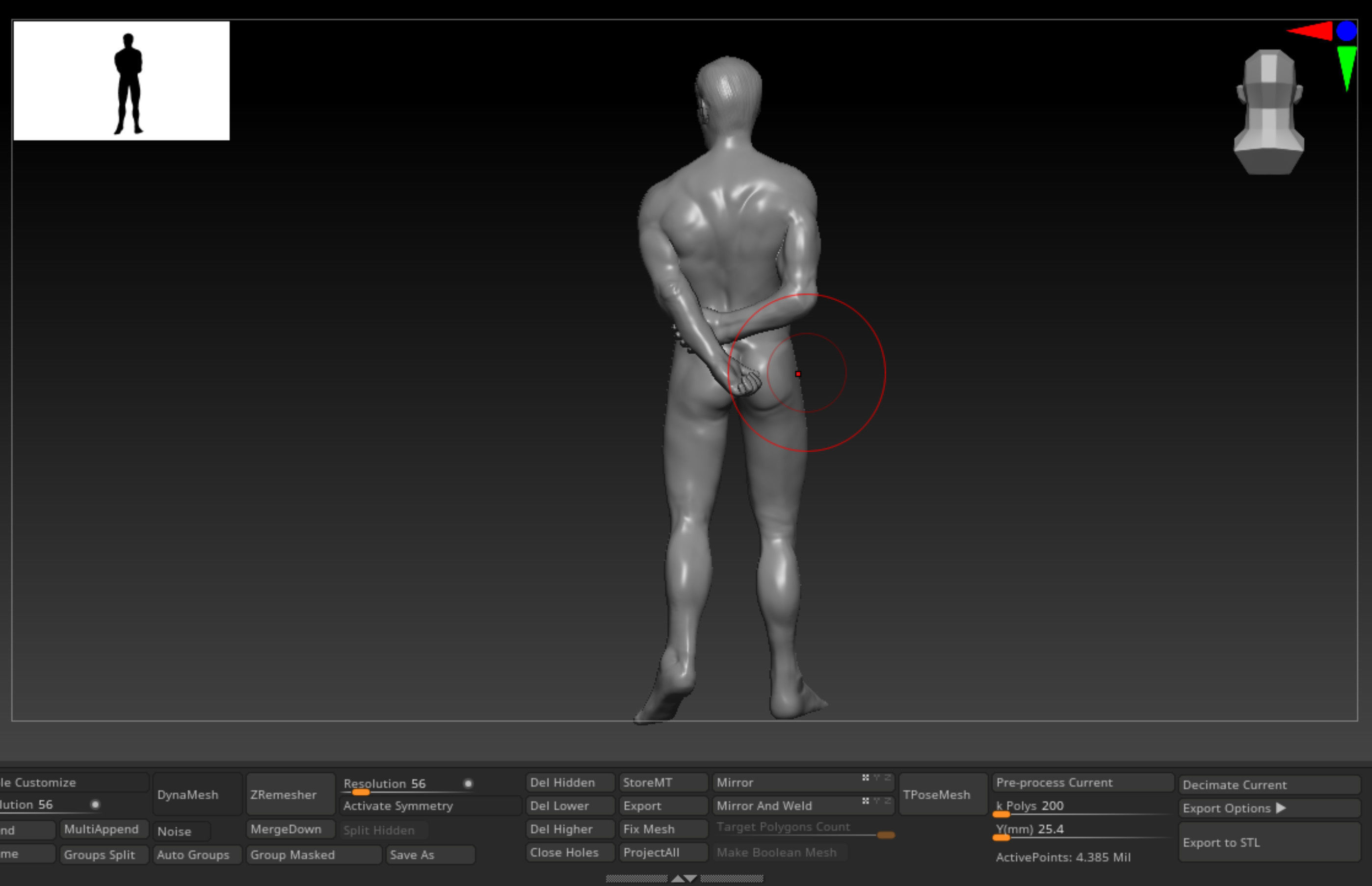Male detailed base mesh with arms behind back 3D print model_4