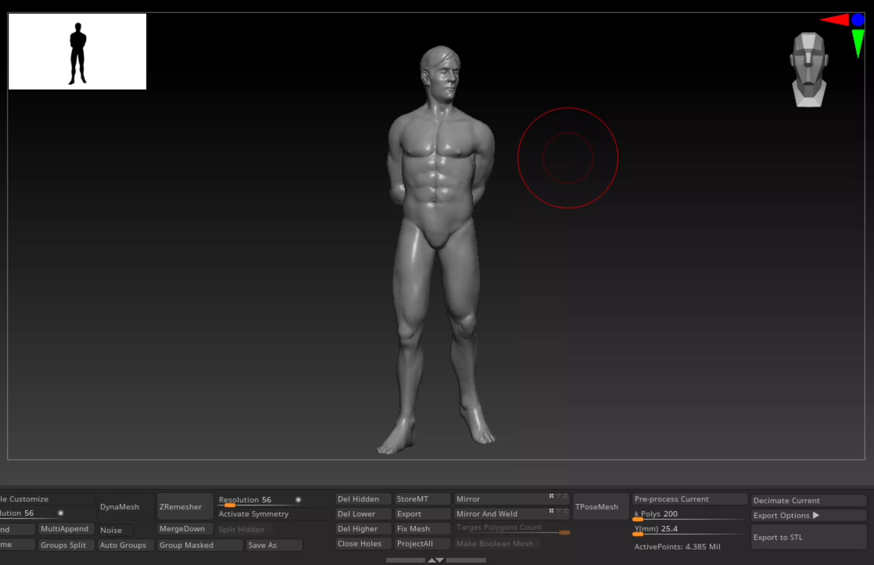 Male detailed base mesh with arms behind back 3D print model_0