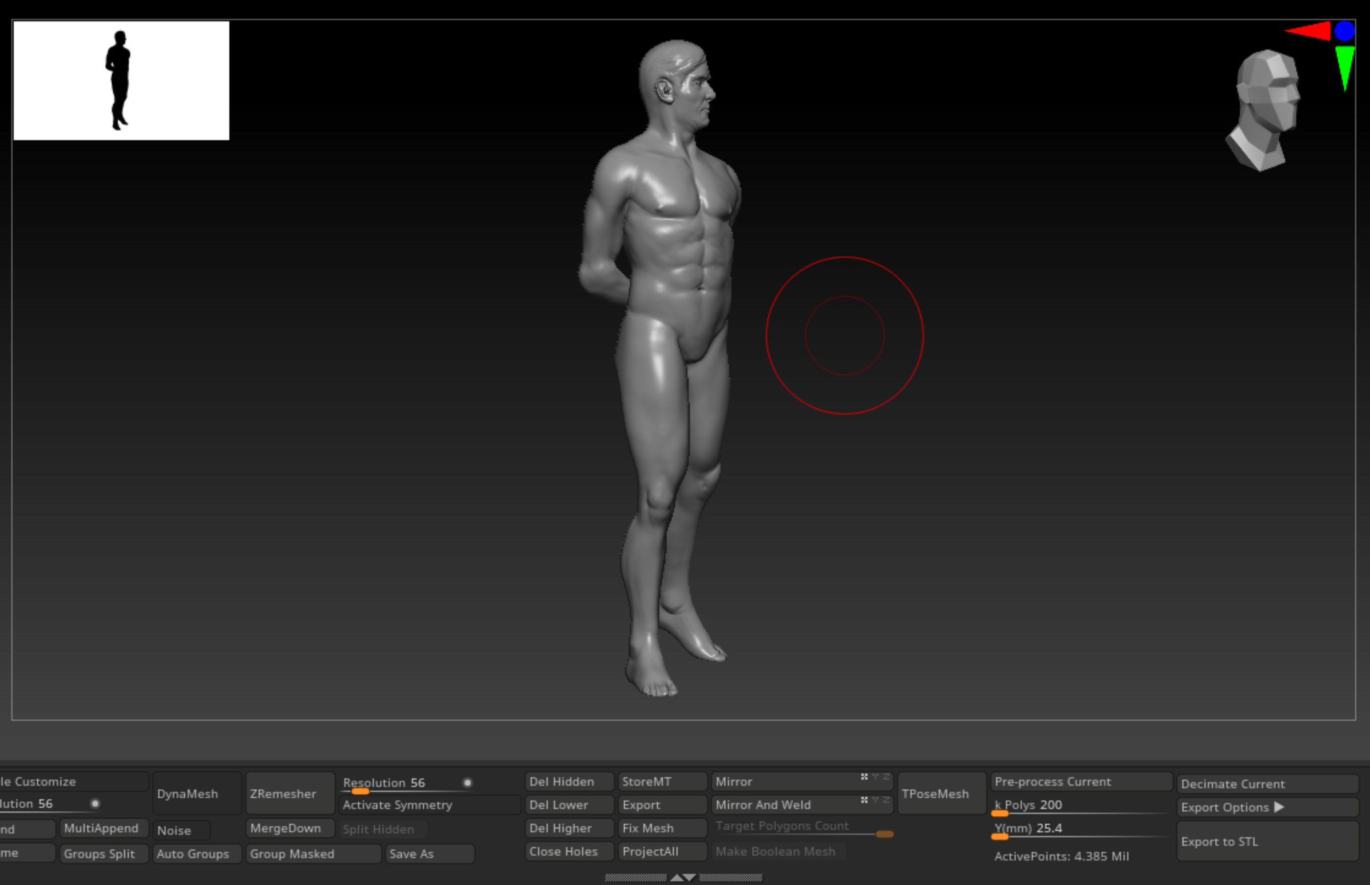 Male detailed base mesh with arms behind back 3D print model_6