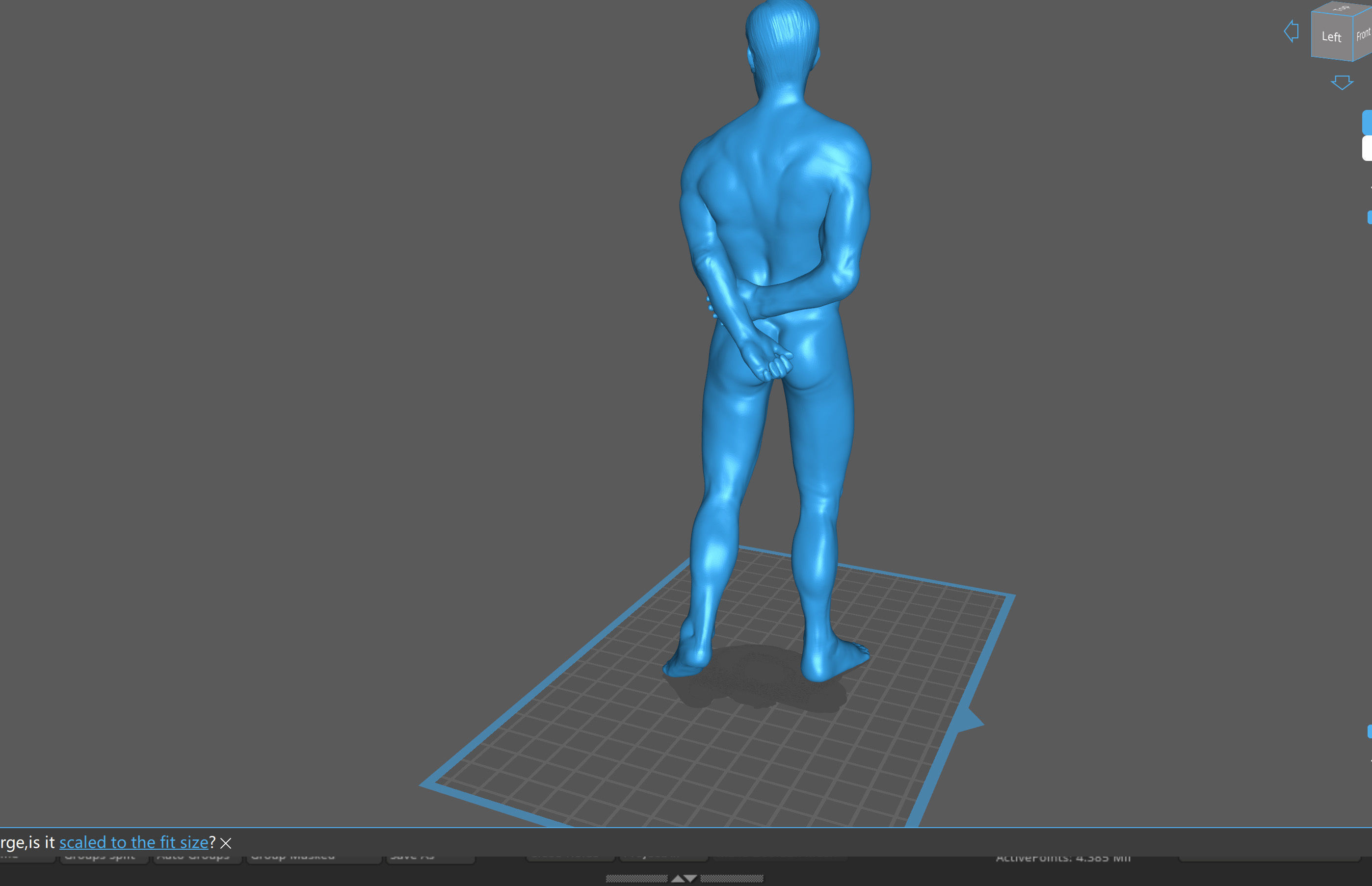 Male detailed base mesh with arms behind back 3D print model_9