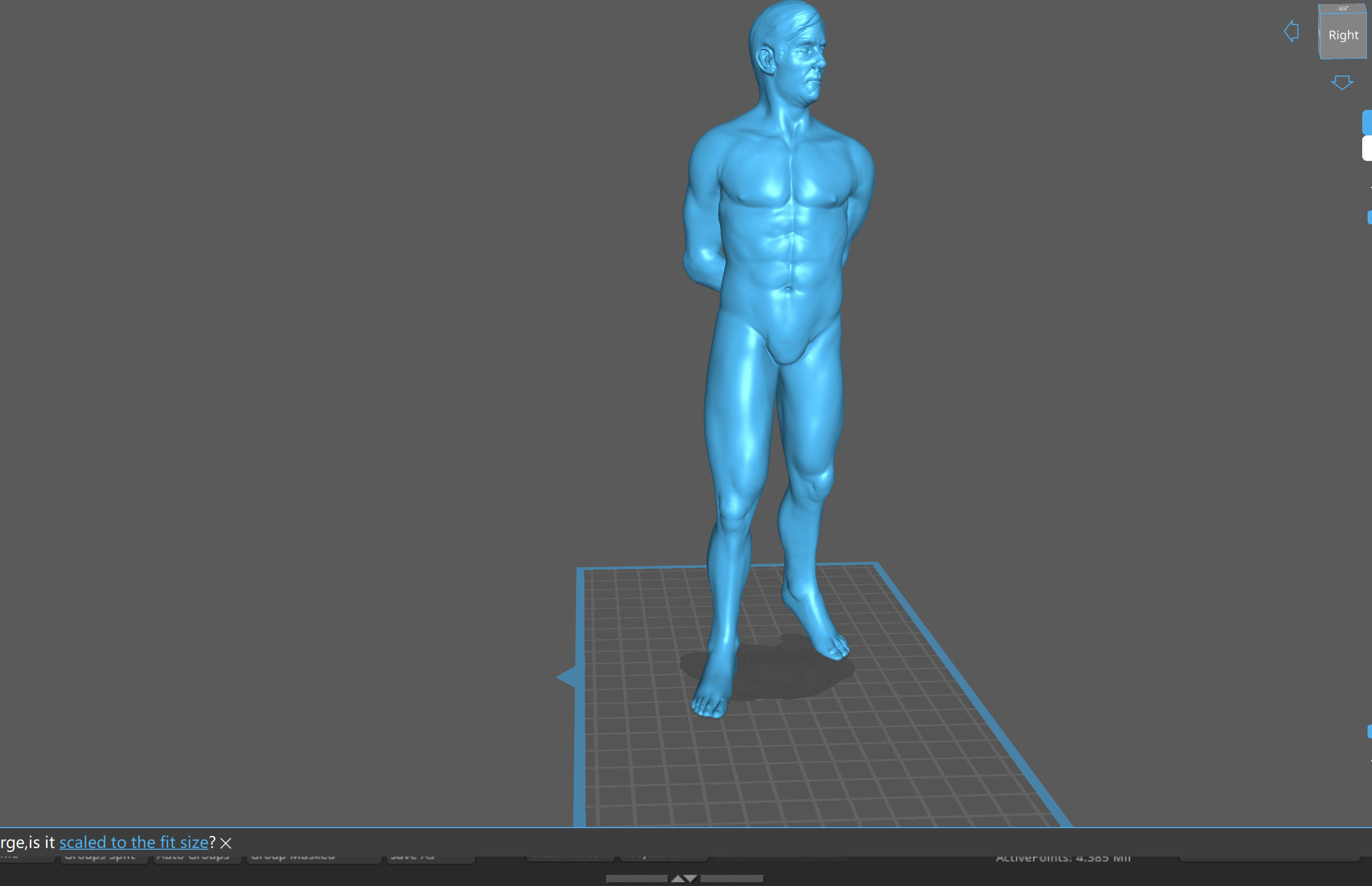 Male detailed base mesh with arms behind back 3D print model_1