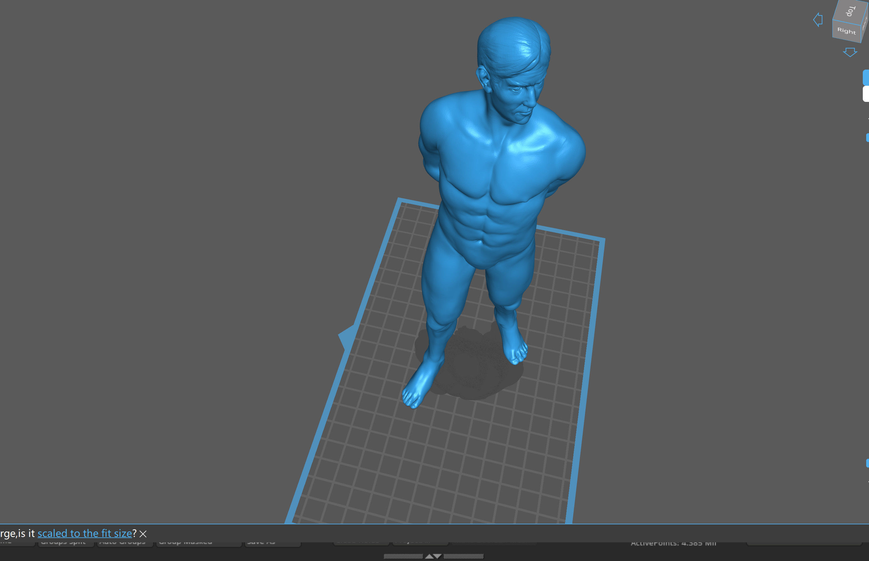 Male detailed base mesh with arms behind back 3D print model_2