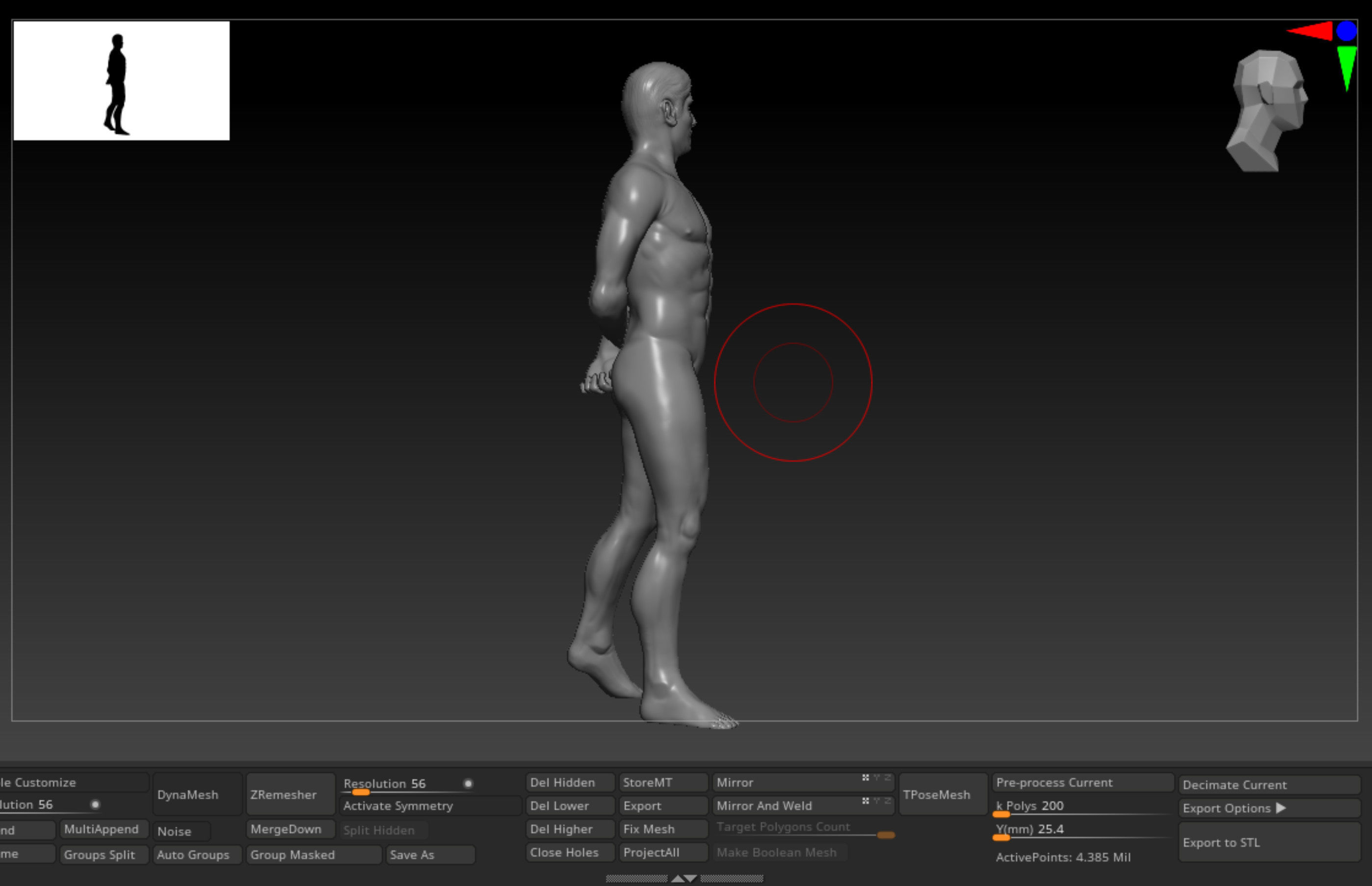Male detailed base mesh with arms behind back 3D print model_5