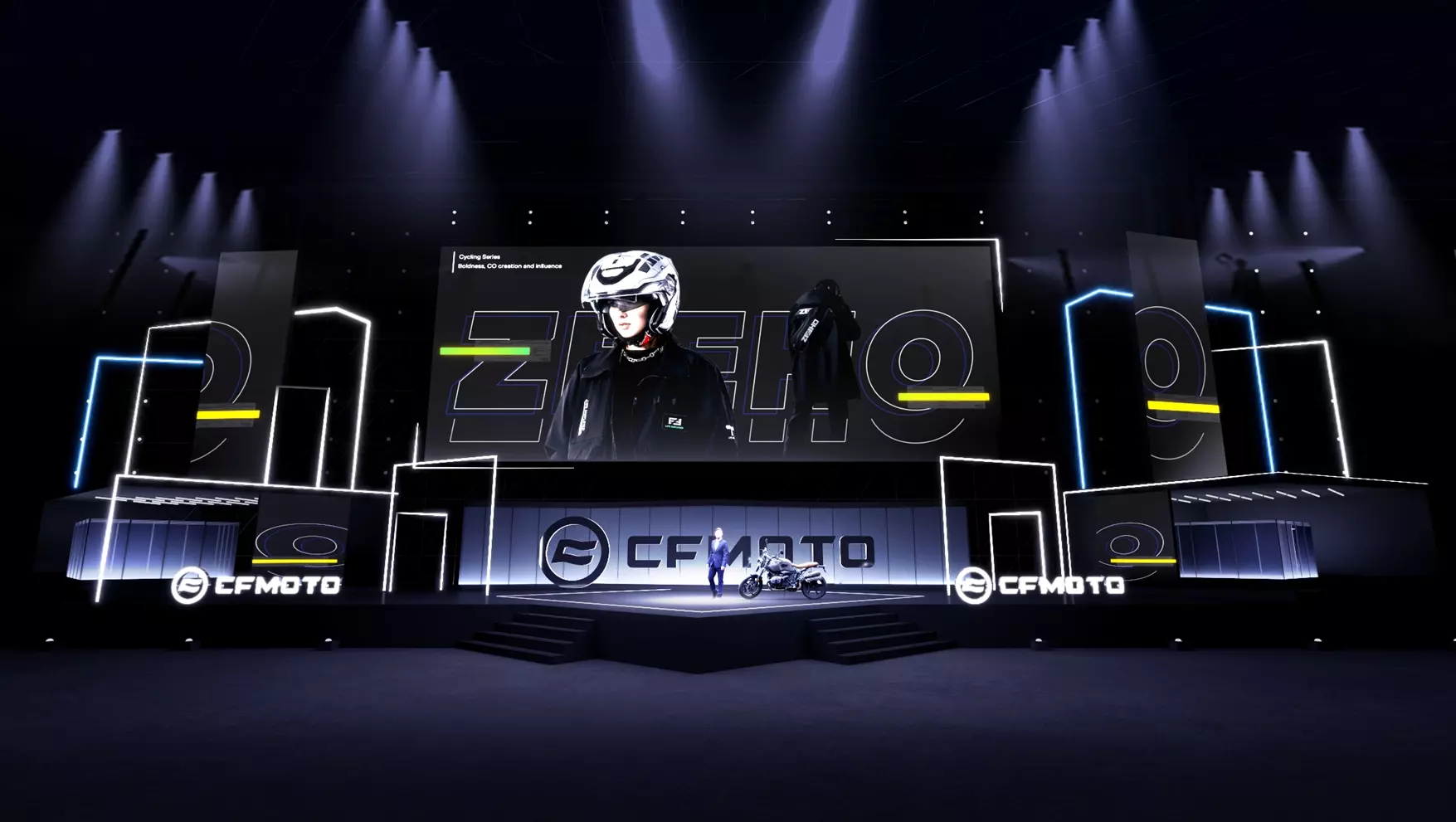 motorcycles stages lights stands gala performances 3D model