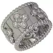 YD302 gold and diamond flower band ring 3D print model