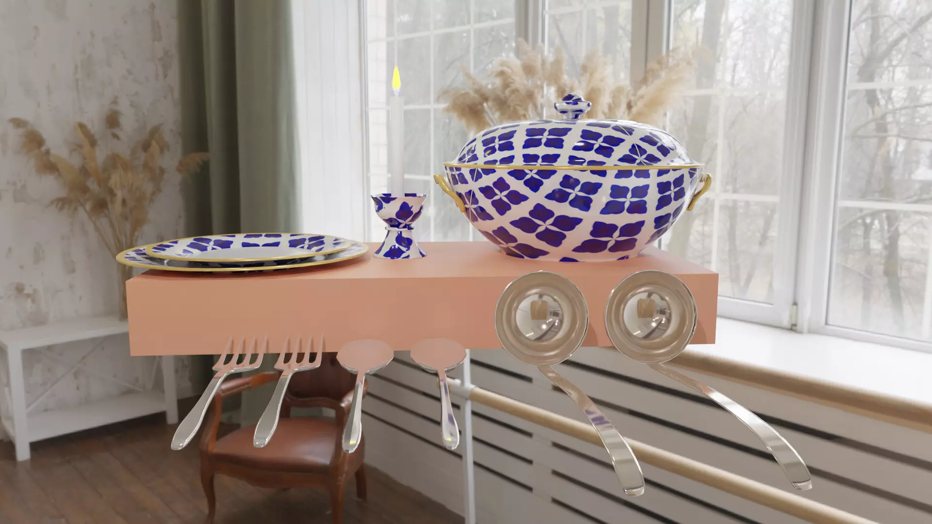 Set Tableware asian style Free 3D model