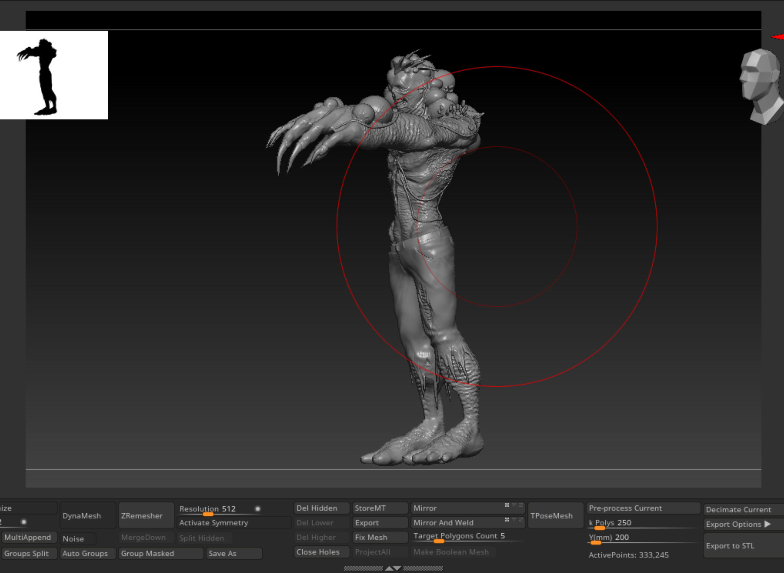 Zombie Mutant Stylized Highly Detailed 3D print ready 3D print model_10