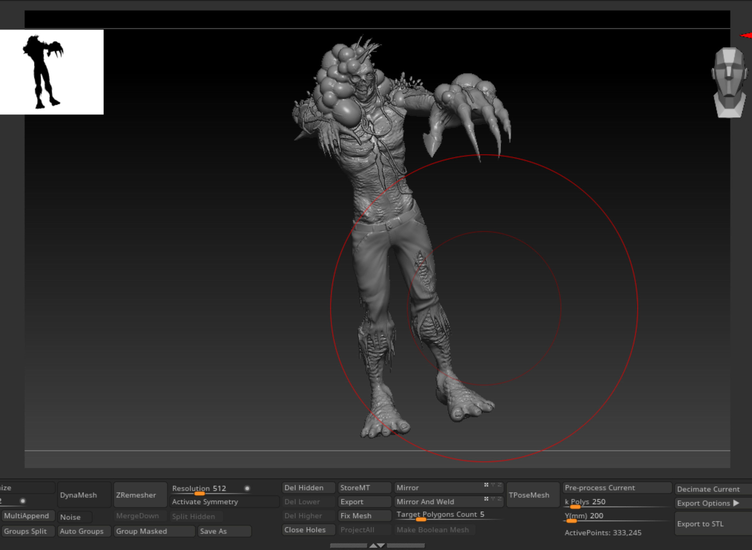 Zombie Mutant Stylized Highly Detailed 3D print ready 3D print model_3