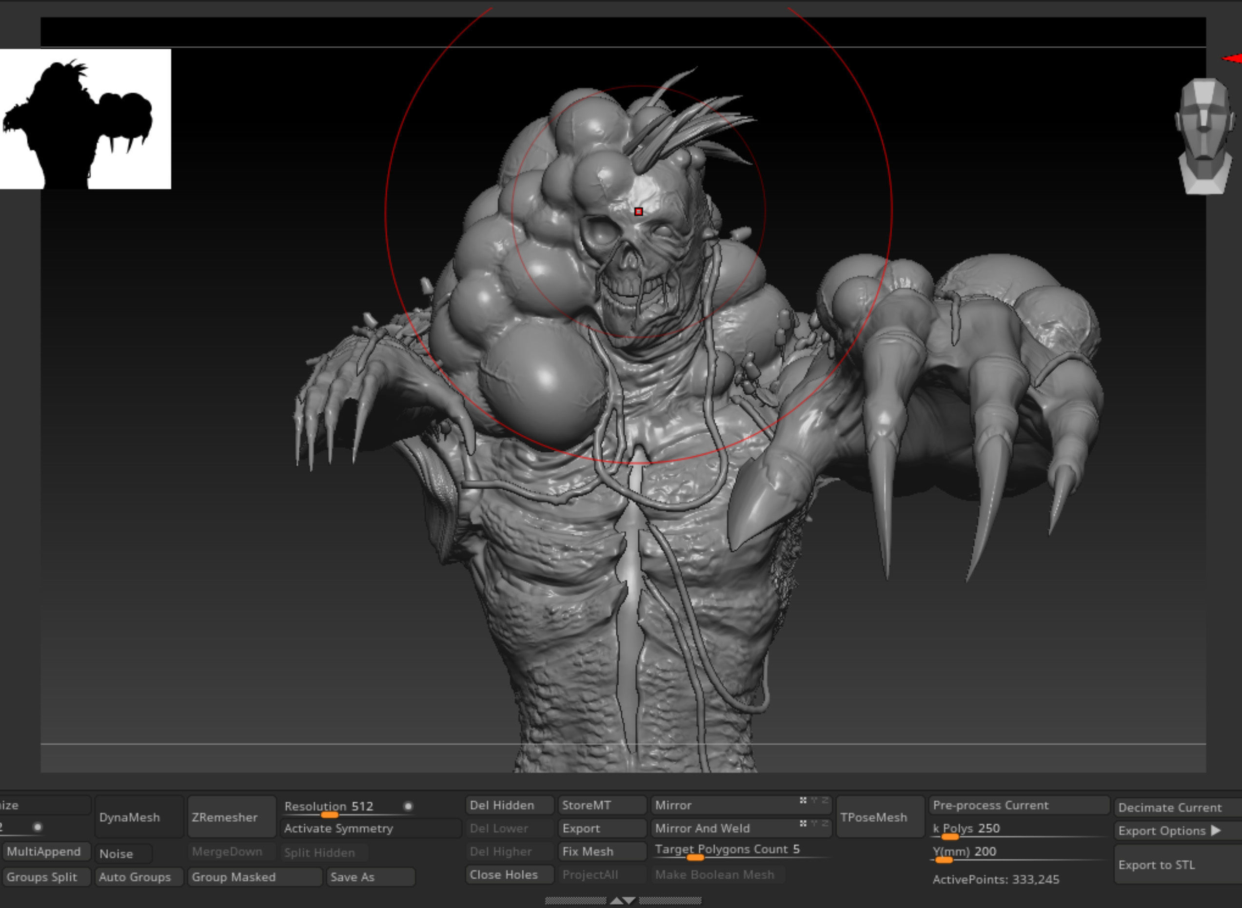 Zombie Mutant Stylized Highly Detailed 3D print ready 3D print model_1