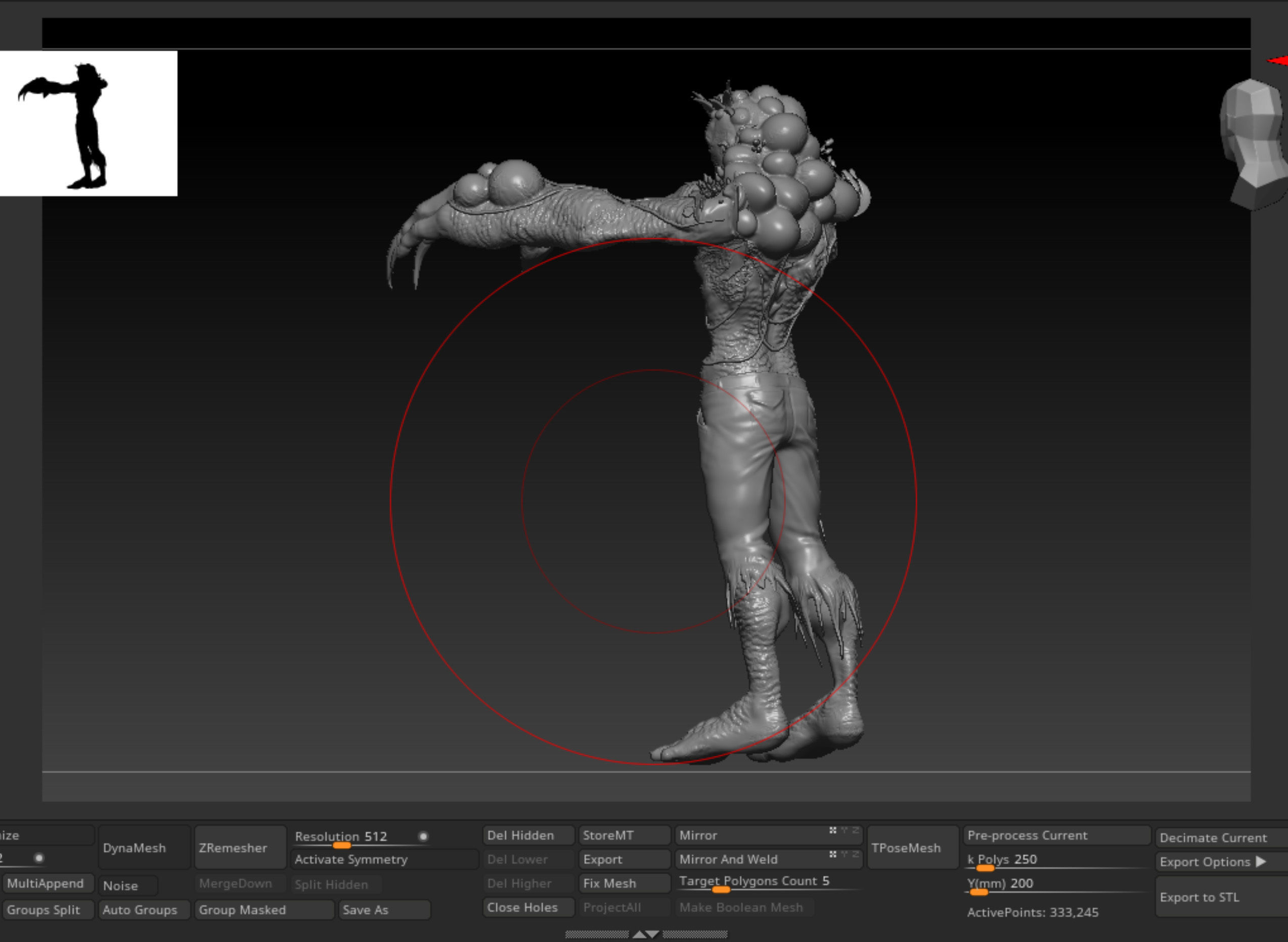 Zombie Mutant Stylized Highly Detailed 3D print ready 3D print model_9