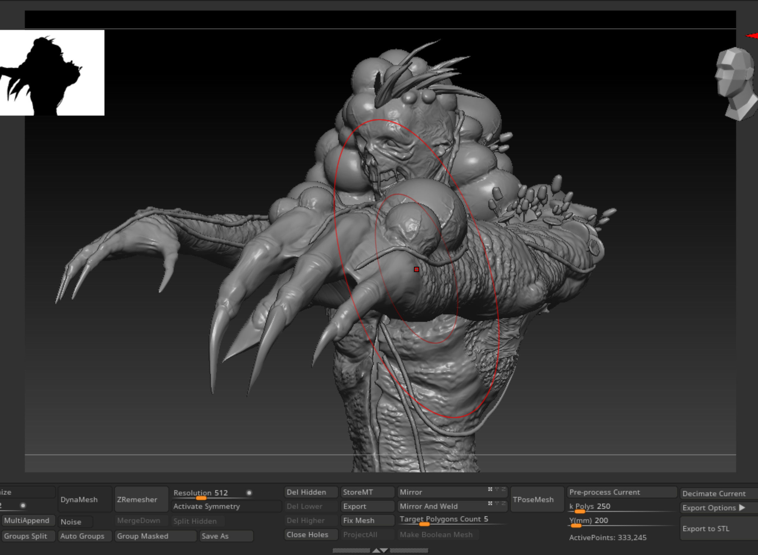Zombie Mutant Stylized Highly Detailed 3D print ready 3D print model_7