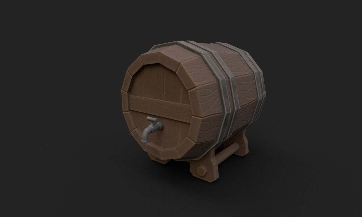 Stylized Barrels Pack  Low-poly 3D model_3