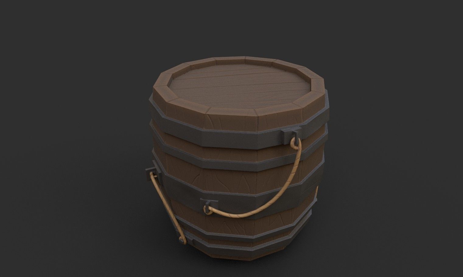 Stylized Barrels Pack  Low-poly 3D model_5