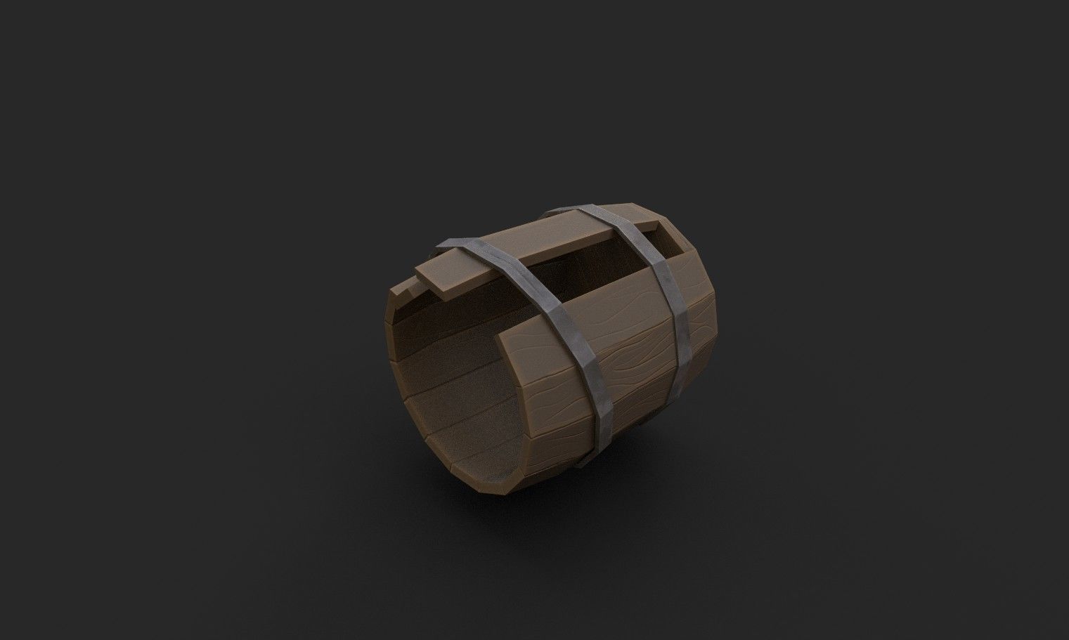 Stylized Barrels Pack  Low-poly 3D model_7