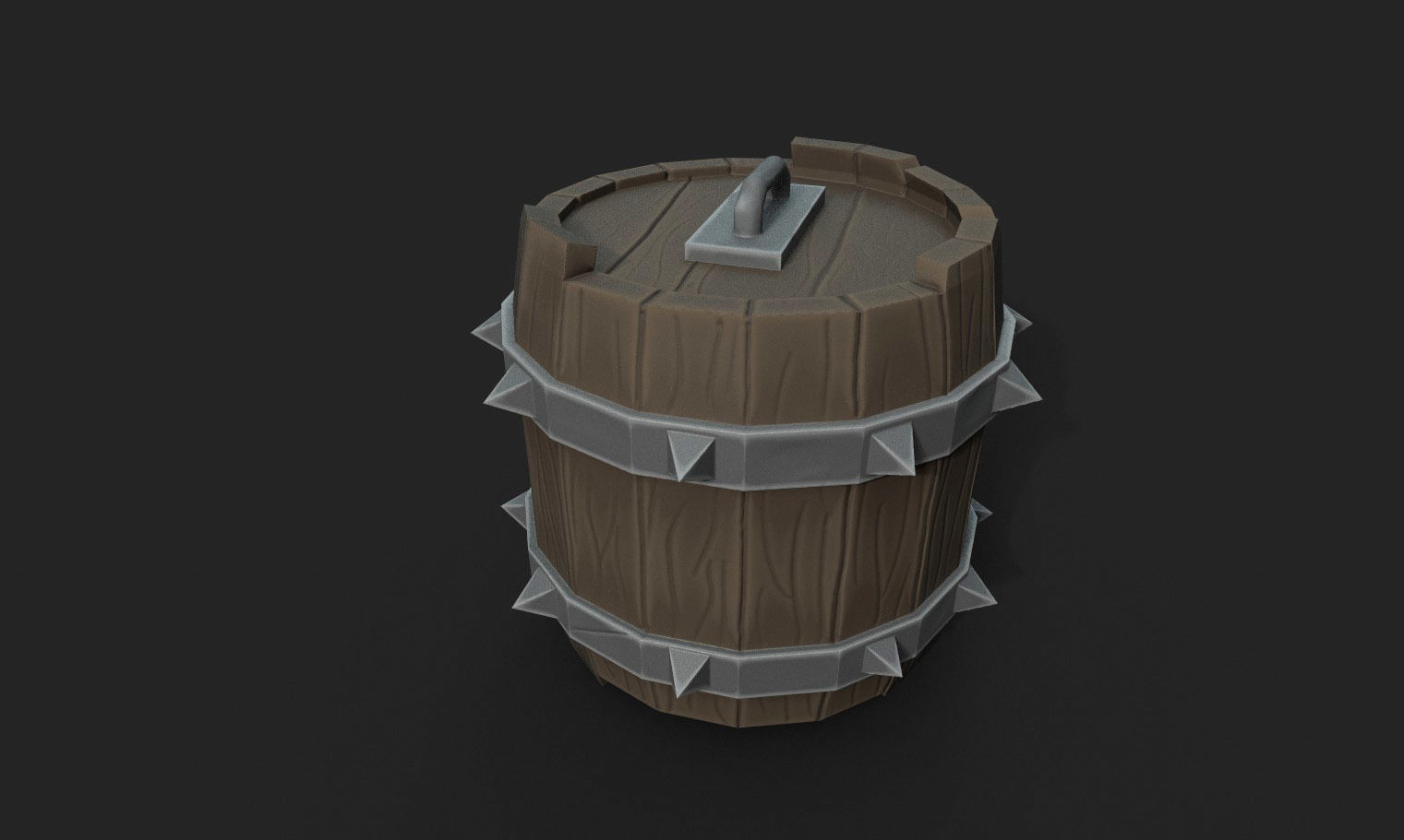 Stylized Barrels Pack  Low-poly 3D model_1