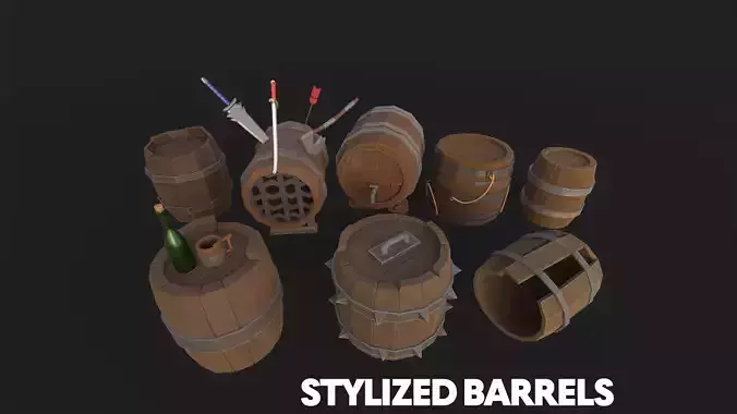 Stylized Barrels Pack 