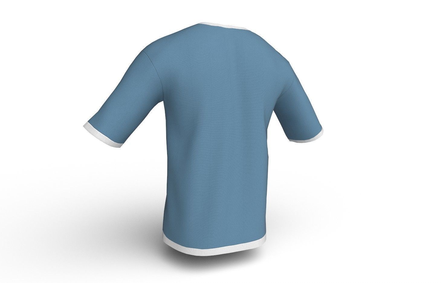 Male Tshirt M02  Low-poly 3D model_3