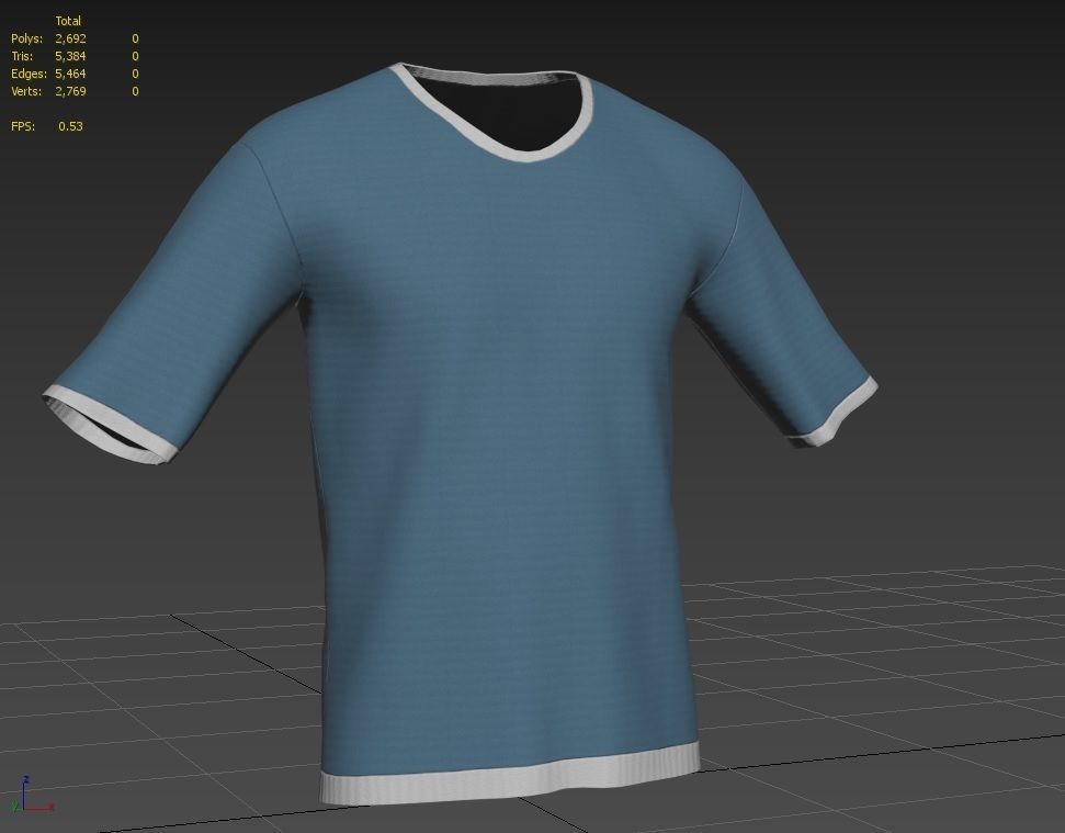 Male Tshirt M02  Low-poly 3D model_10