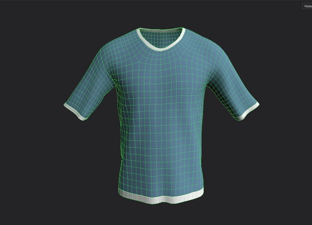 Male Tshirt M02  Low-poly 3D model_1