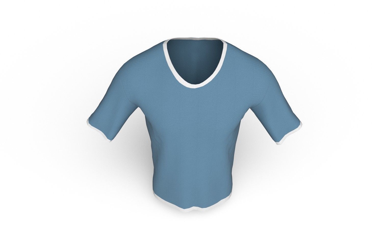 Male Tshirt M02  Low-poly 3D model_6