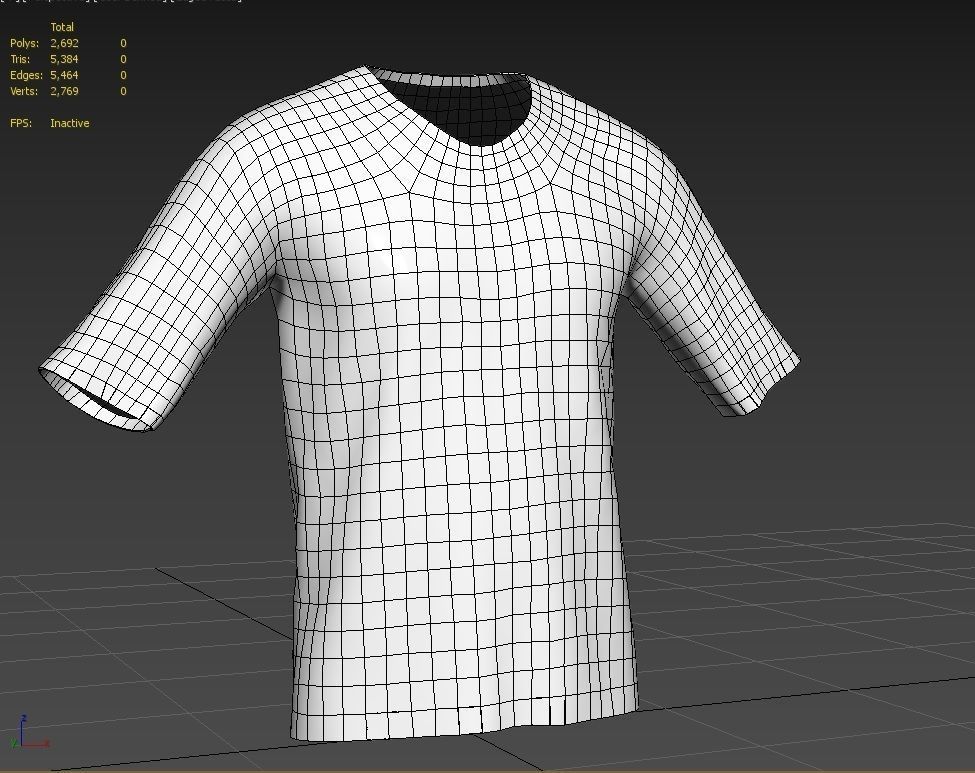 Male Tshirt M02  Low-poly 3D model_9
