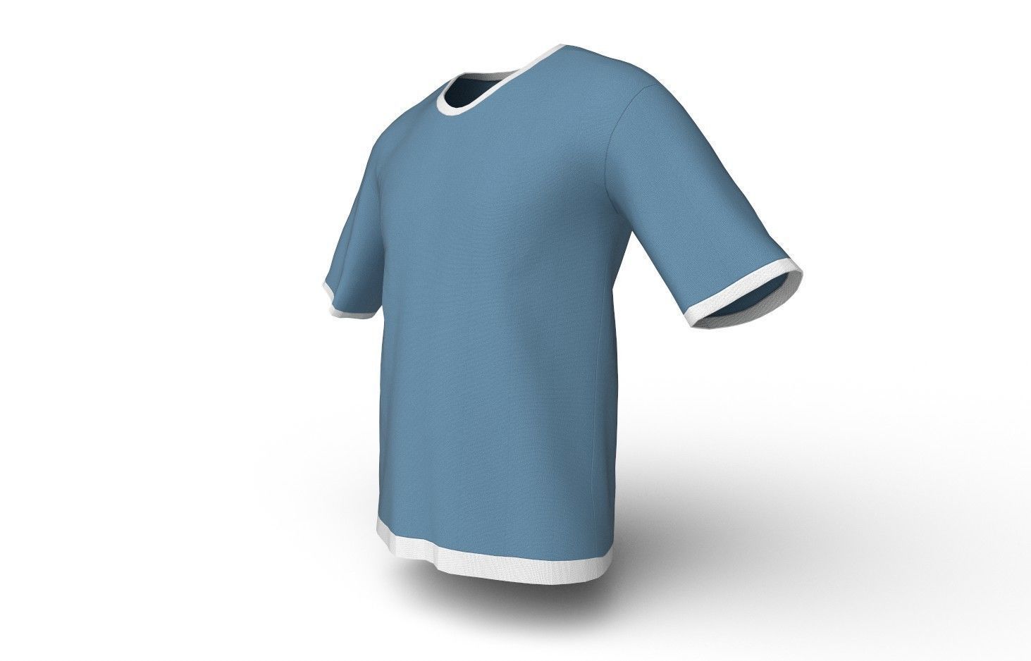 Male Tshirt M02  Low-poly 3D model_7