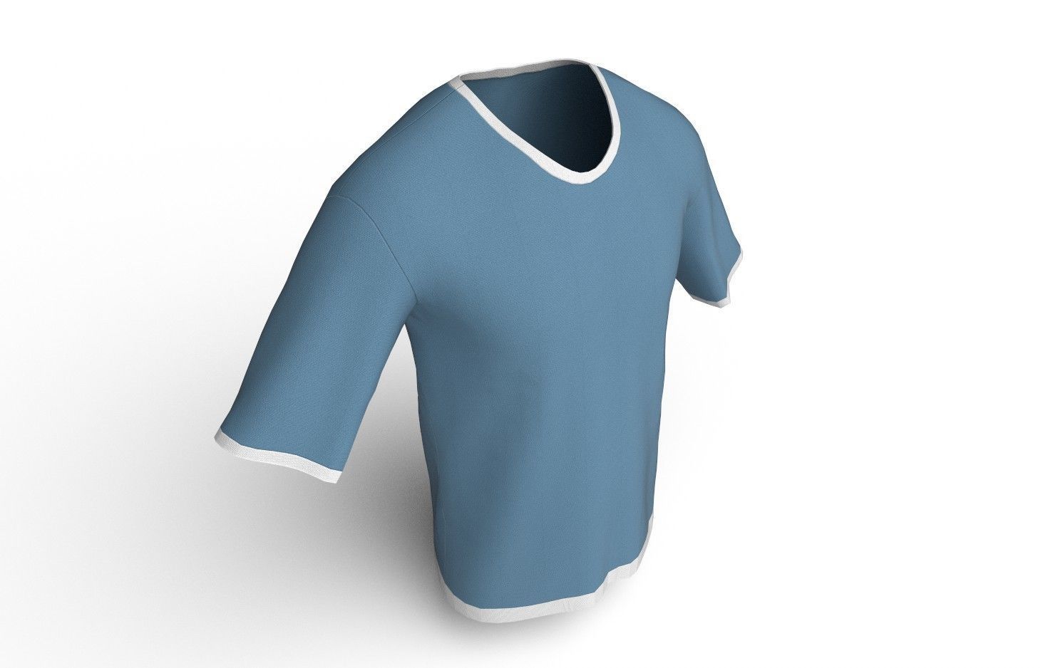 Male Tshirt M02  Low-poly 3D model_5
