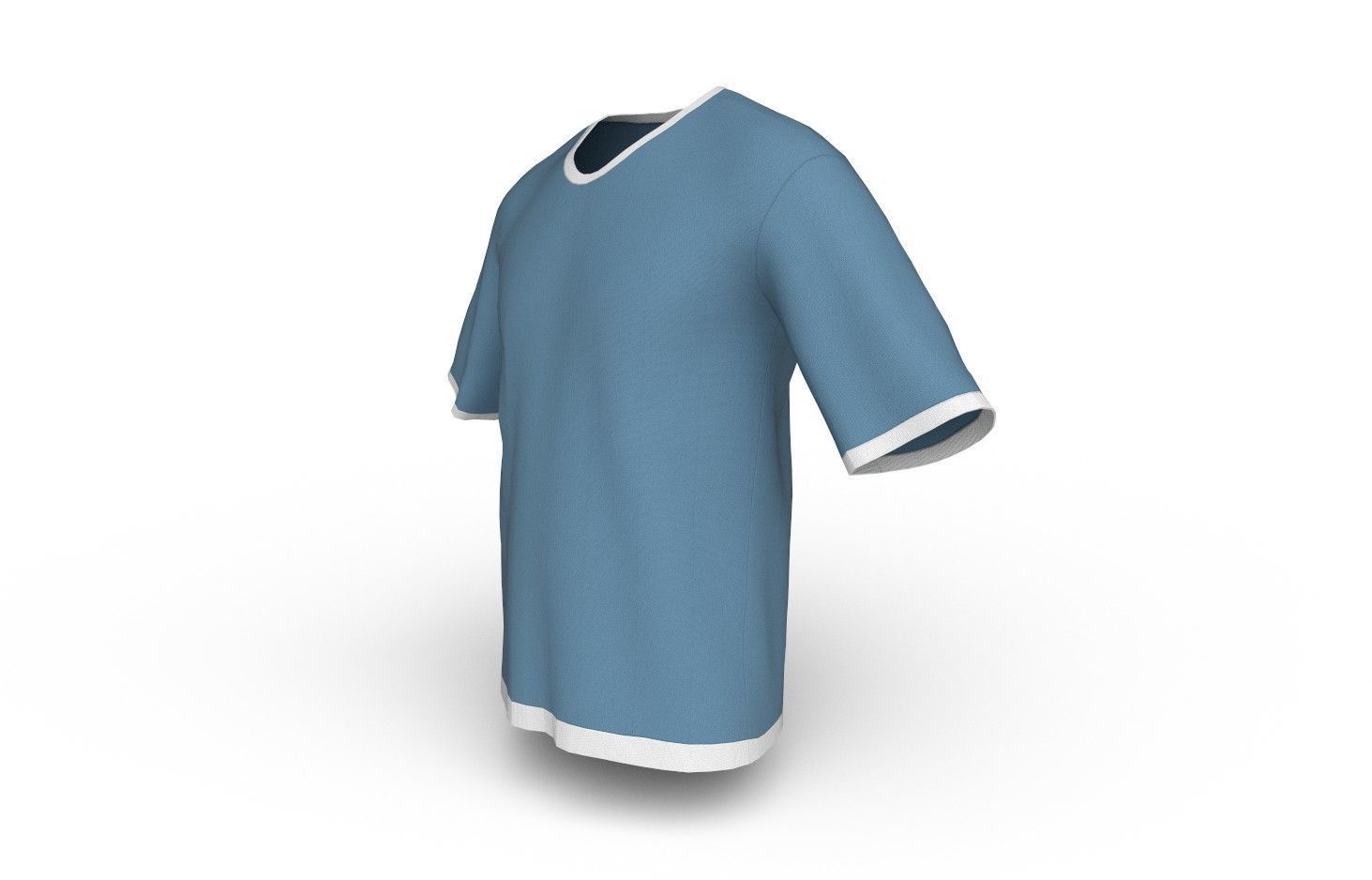 Male Tshirt M02  Low-poly 3D model_2