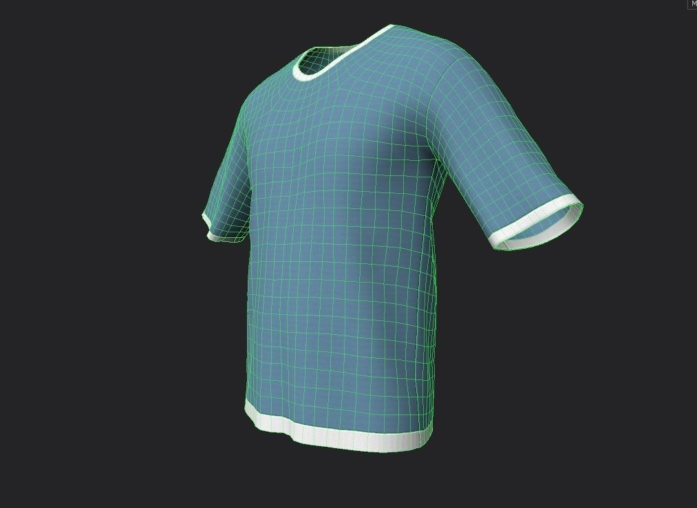 Male Tshirt M02  Low-poly 3D model_8