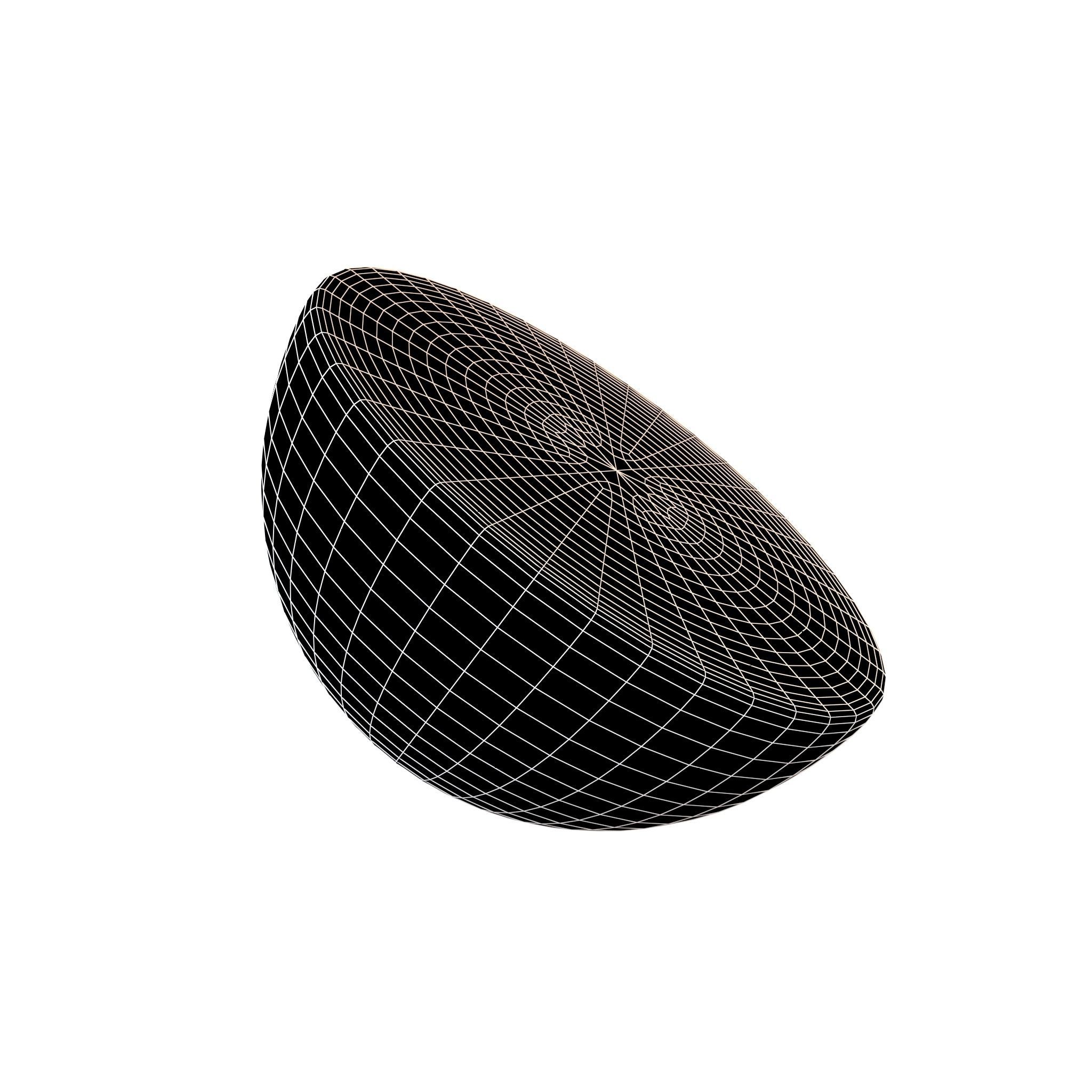Half Sphere Geometric Shape v1 001 Low-poly 3D model_4