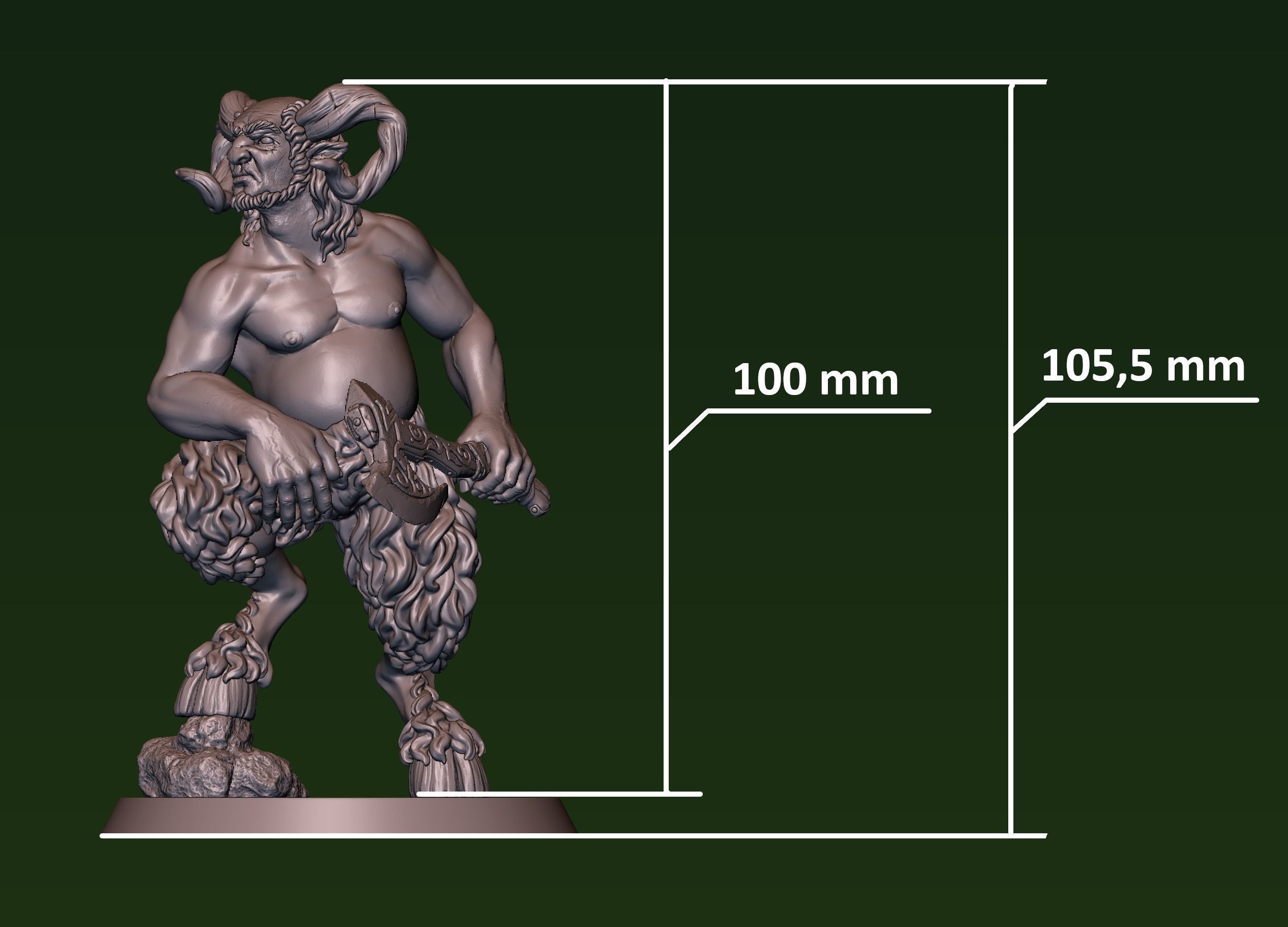 Satyr statue of greek god 3D print model_33