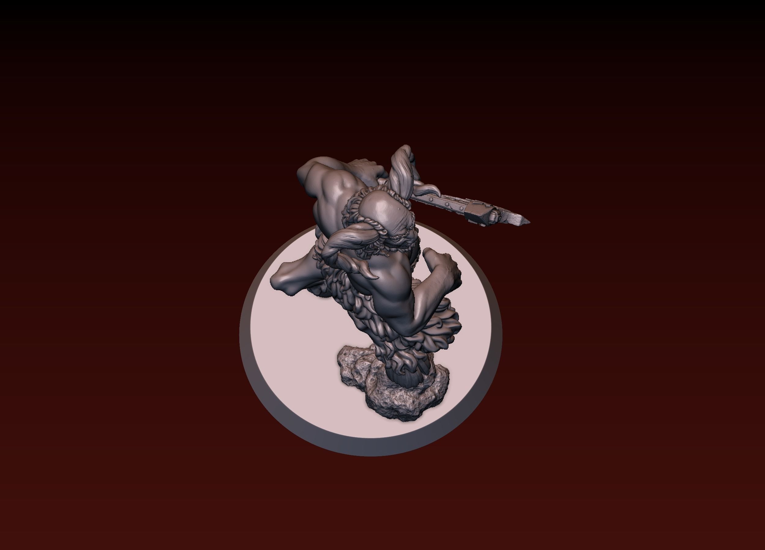 Satyr statue of greek god 3D print model_9